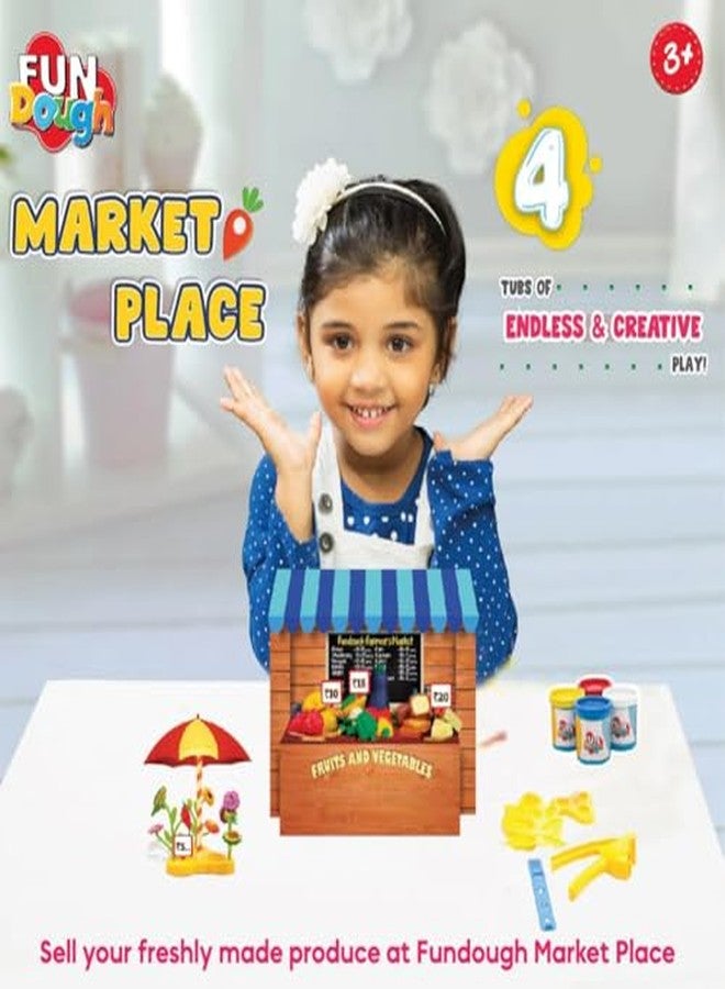 فنسكول مجموعة فن دو - ماركت بليس، مجموعة لعب للتقطيع والتشكيل، مناسبة للأطفال من عمر 3 سنوات فما فوق، متعددة الألوان - Image 4